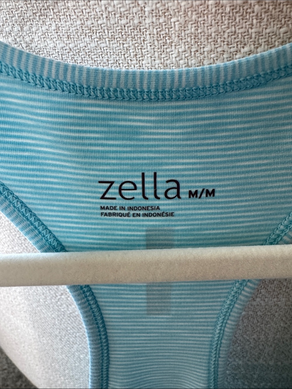 Zella Turquoise Striped Racerback Tank - Picture 2 of 7